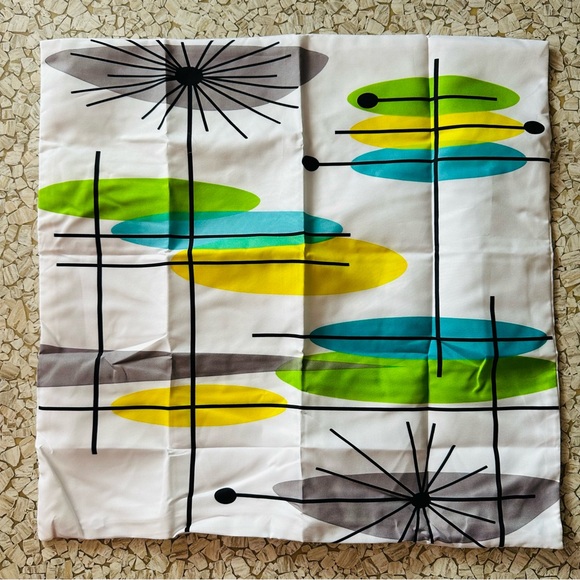 Mid Mod print pillow case cover hidden zipper cover only - Picture 4 of 6